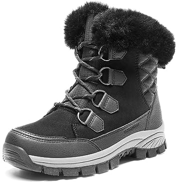 DREAM PAIRS Botas de nieve para mujer,Size 42,Negro,SDSB2305W-E