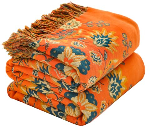 HOORDRY Baumwolle Gewebte Decke Muster 230x250CM