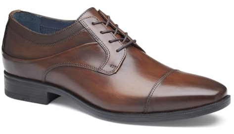 Johnston & Murphy Men's Gibbons Cap Toe Lace-Up Dress Shoe, Mahogany Full Grain, 14