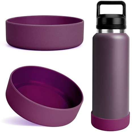 Linkidea 2er-Pack Trinkflaschenhüllen, kompatibel mit YETI Rambler Bottle (770 ml) und Yonder (900 ml), Rutschfester Flaschenbodenschutz aus Silikon (Nordic Purple)