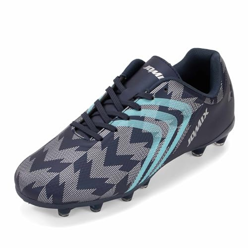 JOMIX Scarpe da Calcetto Calcio Uomo FG – Leggere, Antiscivolo e Resistenti con Tomaia Sintetica MOS250439 (Navy, 44)