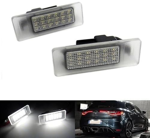 2x luz LED para matrícula blanca para Clio V, Espace V, Koleos II, Mégane IV, 5 puertas Hatchback/Grandtour, Scenic IV, Talisman, Master III, Movano B 19-24, GT-R R35, Q50