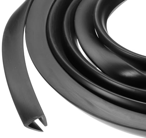 PATIKIL Rubber Edge Trim, 13.1ft x 15mm x 15mm U Channel Rubber Guard Seal Strip Protector Fit for 10mm Edge for Car Doors Hatches Sheet Metal Table Corners Steel Plates, Black