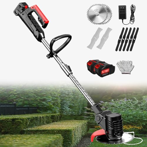 Cortacésped eléctrico para el hogar, batería de litio recargable para exteriores, desmalezador portátil, agricultura, recortador de huerto de arbustos de mano, adecuado para granja, pasto 24V/4.0Ah