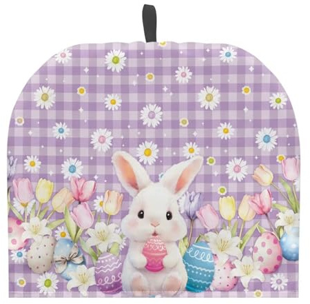Tutolipy Cute Bunny Teapot Cover for Tea Coffee Lover Easter Eggs Insulated Teapots Cosy Cover Dust Proof Tea Cozy Protector Decorative Accessories