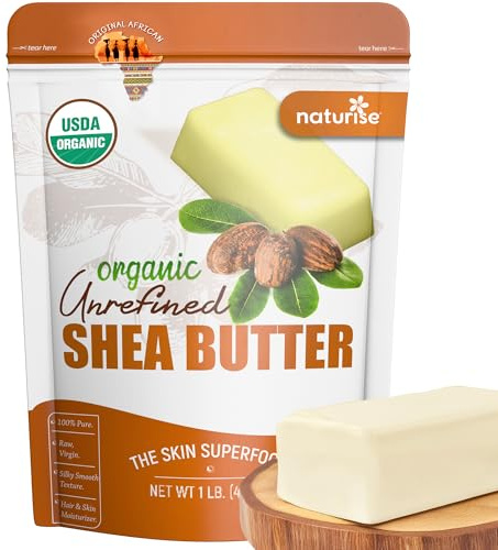 Naturise - African Shea Butter Raw Organic, Pure Shea Butter Raw Organic for Skin and Hair, Shea African Butter Skin Moisturizer, Raw Shea Butter Without Artificial Fillers & GMOs, 1 lb