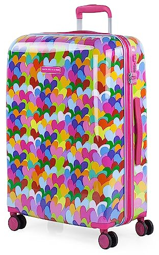 Agatha Ruiz de la Prada - Maleta Mediana rígida con 4 Ruedas giratorias, Cierre Seguro Candado de Combinacion TSA y diseño Resistente, Apta para 23 Kilos Viajes Largos y escapa, Fucsia