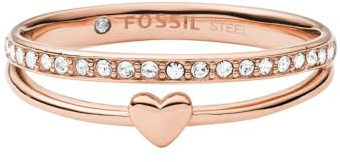 Fossil Ring Für Frauen Vintage Glitz, Länge: 21,5 X 20 X 6 Rose Gold Edelstahl Ring, JF03460791