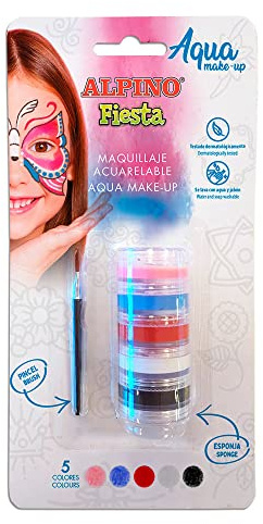 Aqua Make Up Blister Alpine Party 5 Farben | Aquarell Gesicht Make-up | Make-up für Party, Karneval, Halloween | Wasser-Make-up geeignet für Kinder und Erwachsene