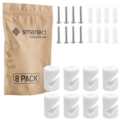 smartect Vägg- och Takmontering 8 Stycken för Kabel i Vit