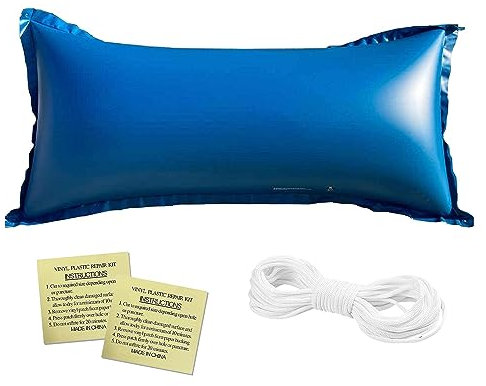 DAZZTIME Cuscino Piscina Invernale Quadrato,120cmx240cm Cuscino Gonfiabile Invernale Piscina con 1 Pezzi Corde,per Chiusura Piscina per Piscine Coperture Invernali