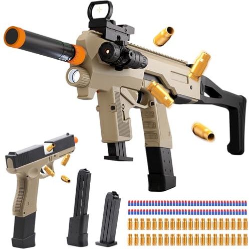 Bugrtey Two Modes Toy Gun Shell Ejecting Rifle with 80 Soft Bullets 40 Shells 2 Clips Soft Bullet Toy Guns Outdoor Shooting Games Christmas Halloween Birthday Gifts