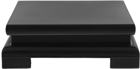 POPETPOP Solid Wood Crafts Ornaments Display Base for Vase Plant Pot Bonsai Buddha Statue Aquarium Fishbowl Home Office Decorative Wooden Plinth 6X6X2In