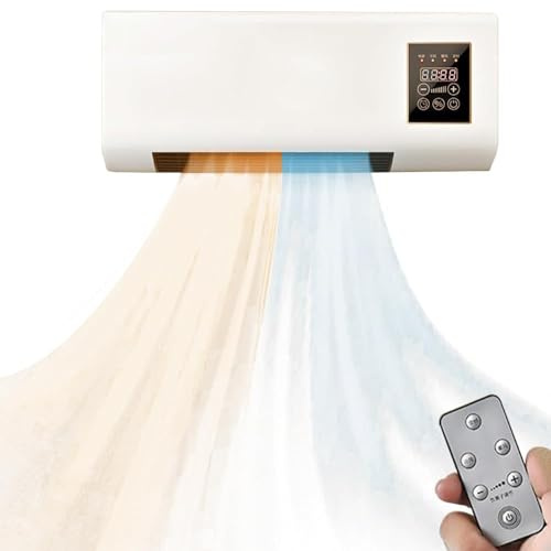 HGSTM 1800W Portable Air Conditioners, Mini Wall Mounted Air Conditione, with Remote Control & Timer, With Heating Function, For Home Office Bedroom Living Room(L55*W24*H12cm),White