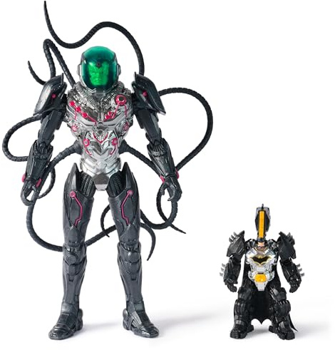 Spin Master DC Comics, Metal Force Brainiac vs. Batman Action Figure Pack, 30-cm Extra Large Brainiac, Exclusive 10-cm Batman Figure, Includes Character Card, Kids’ Toys for Boys and Girls Aged 4+