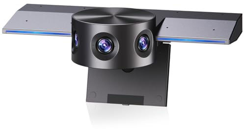 Panoramic 180° Video Camera, Immersive Video Conference Experience, both Overall and Speakers’ Close-up view, 1080P Webcam for Huddle Room and Homebased Office, Plug and Play with Micro SD Card Slot