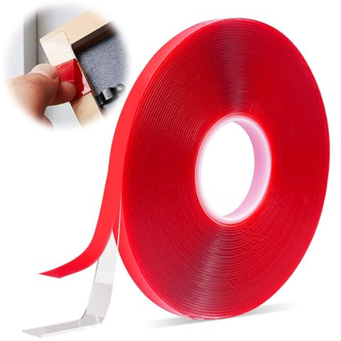lomdung Ruban Adhésif Double Face Extra Fort, Scotch Transparent Double Face, Imperméable et Ultra Résistant aux Hautes Températures Ruban de Montage, pour Fixation, DIY, Bande LED(6 mm x 50 m)