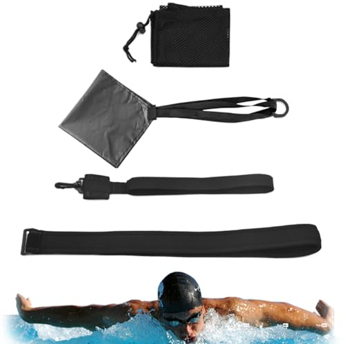 Cinturón de Entrenamiento de natación, Resistencia de paracaídas de natación | Equipo de natación,Cintura Ajustable, Accesorios, Mejora de la Postura para Mujeres, Hombres protegiendo efectivamente