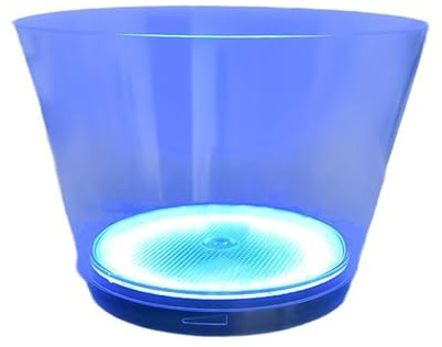 Cubo de hielo iluminado transparente de 10 L con LED brillante, contenedor de champán, enfriador de bebidas para fiestas