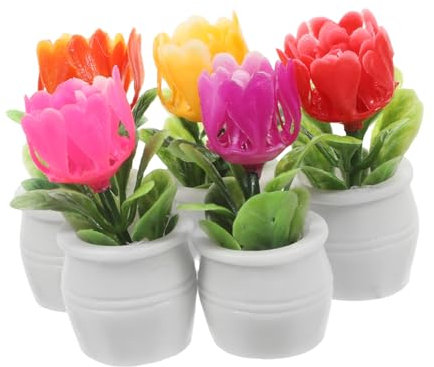 DIKACA 5 Pièces Plante succulente en Pot de Simulation Plantes en Pot Micro-Paysage Verdure en Pot Miniature Petites Plantes en Pot Plantes de Jardins de fées bonsaï Artificiel Abdos