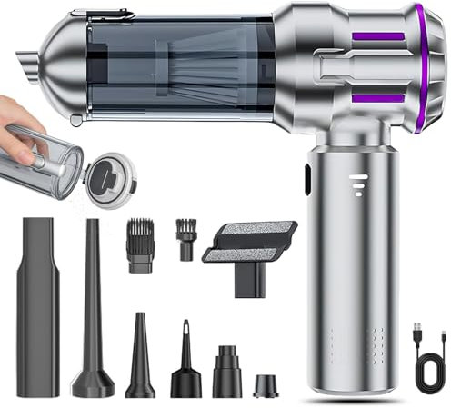 Makerstep Handheld Vacuum Cleaner,Car Vacuum Cleaner cordless,3-speed adjustment,Powerful 15000Pa cyclone suction,Portable and rechargeable,Wet and Dry for for Pet Hair Vehicle Home Office