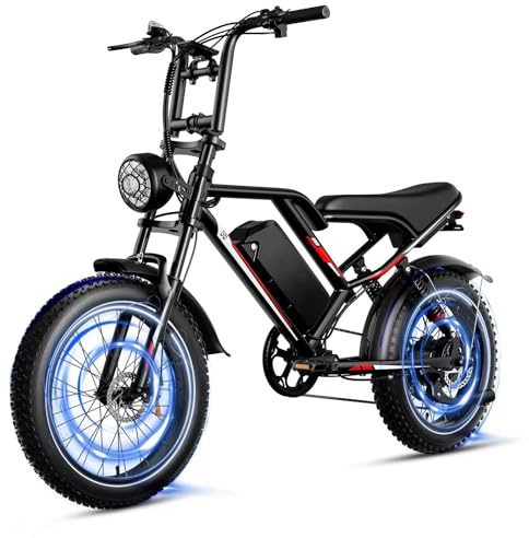 EGGKING Bicicletta Elettrica 20 x 4.0 Fat Tire, Doppia Sospensione e 7 Velocità Bici Elettrica, E-Bike per Adulti, Batteria Rimovibile 48V 17.5 Ah, Display e Controllo APP