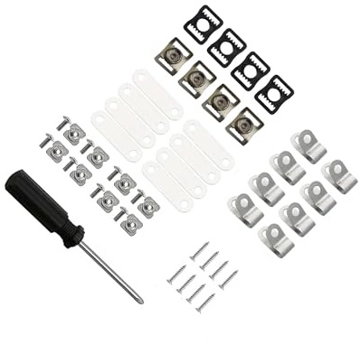 mophrati Kit di riparazione per casco da hockey su ghiaccio con viti resistenti, guarnizioni in gomma, clip a R e cacciavite, accessori di facile installazione, kit riparazione per casco da football,