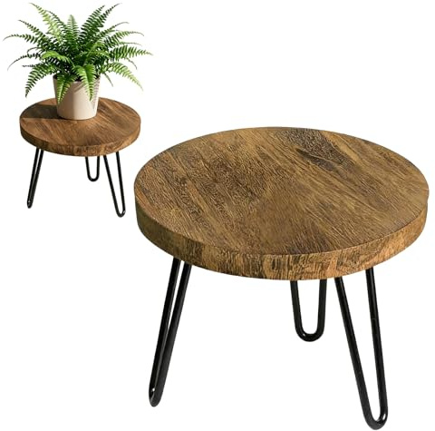 Soporte para plantas de madera de 25 cm, soporte redondo para flores, taburete de alta carga, taburete para plantas, para diferentes tamaños de macetas, para decoración interior y exterior, salón