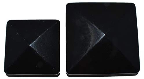 8 x 75mm x 75mm (3 x 3) Metal Pyramid Black Fence Post Caps