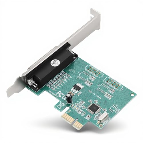PCI-E Parallel Port Adapterkarte,Parallel Port DB25 LPT Drucker zu PCI-E Konverter, LPT Parallel Erweiterungskarte,25/s Vollduplex Kanal,für 98SE/ME/2000/XP/Vista/Win7/Win8/Win10