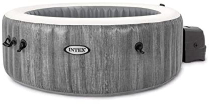 Intex Whirlpool Pure SPA Bubble Massage Greywood Deluxe - Ø 196 x 71 cm, für 4 Personen, Fassungsvermögen 795 l, graue Holzoptik, 28440