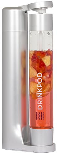 Fizzpod Sparkling Water Maker Soda Maker Infused Fruits Soda Maker Machine for Carbonating with 1L Carbonating Bottle, Seltzer Fizzy Water Maker, Includes 3 x 1l Carbonating Bottle Compatible with 60L