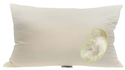 Bean Products Euro Size Premium Kapok Pillow - Breathable, Eco-Friendly and Durable Organic Cotton Fabric Neck Pillow - Soft and Supportive for Neck Support and Comfort - Made in The USA, 12 x 16