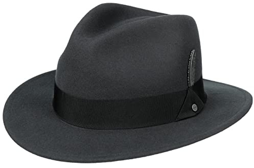 Stetson Vencaster Traveller Wollhut Einfarbiger Wasserabweisender Outdoorhut Unisex Frühling bis Winter dunkelgrau L (58-59 cm)