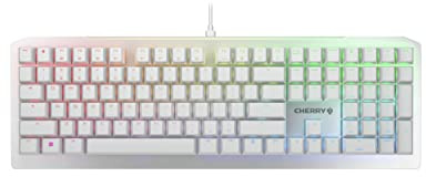 Cherry MV 3.0 Viola Wired Mechanical Gaming Keyboard. RGB Backlight with Cross Linear Viola Switches. from The Makers of The MX Switch. (White)