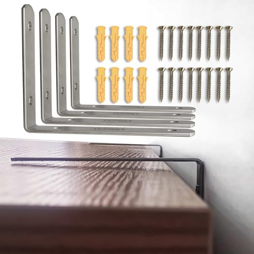 Cabinet Anti Tip Kit, TUPSKY Stainless Steel Baby Proofing Furniture Anchors, Secures 400 lbs for Bookshelves/Cabinets, Earthquake Resistant to Keep Baby & Pet Safe from Falling Furniture (4 Pack)