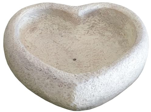 Pflanzengefäß Pflanzschale Herz, Grabschmuck, Trauerschmuck, Grabgestaltung, Gartenschale, Dekoration,Terrasse. mittel Steinfarben Hell