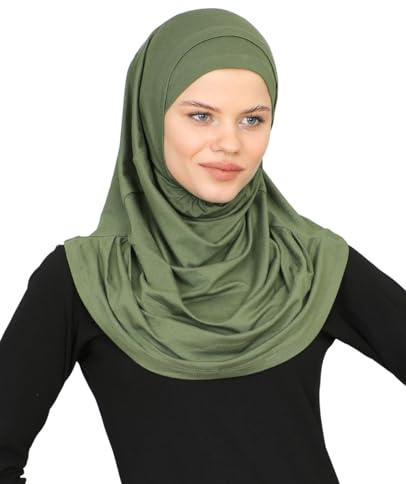 Prien Chic Hijab para Mujer, Musulmán Pañuelo para la Cabeza Conjunto de Lencería Larga, Vestido De Mujer, Bufanda Para Ropa De Oración Abaya, Vestidos Musulmanes Para Ramadán Hajj, caqui