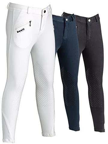 Pantaloni equitazione bambina Daslo grip ginocchio 4 stagioni peso 300g 12 anni