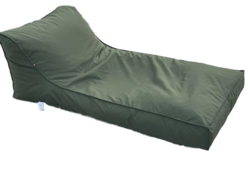 Pouf de jardin géant transat de terrasse ou piscine | Bain de soleil (Kaki)
