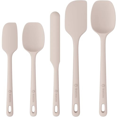ChefAide 5 Pieces Silicone Spatulas Set, Heat Resistant Rubber Spatula