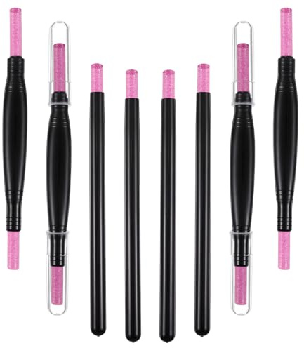 Kifmurase 8 Pcs Pumice Stone Nail File, Polishing Pen Stick Double Headed Nail Polishing Pen Cuticle Pusher Remover Stick Manicure Pedicure Tools for Cuticles Fingernail Care