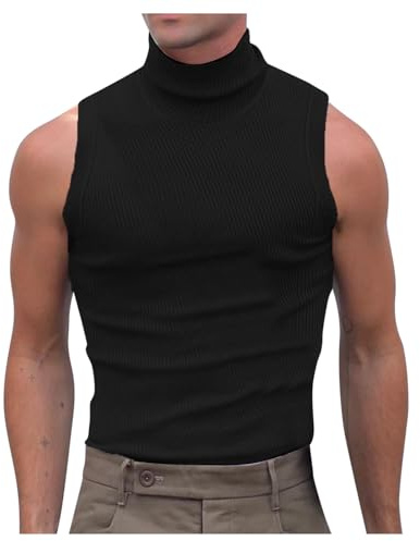 Canotte da uomo a collo alto da corsa per palestra sport a coste da spiaggia camicie muscolari allenamento atletico magliette a canotta per vacanze senza maniche basi solide canotta da uomo