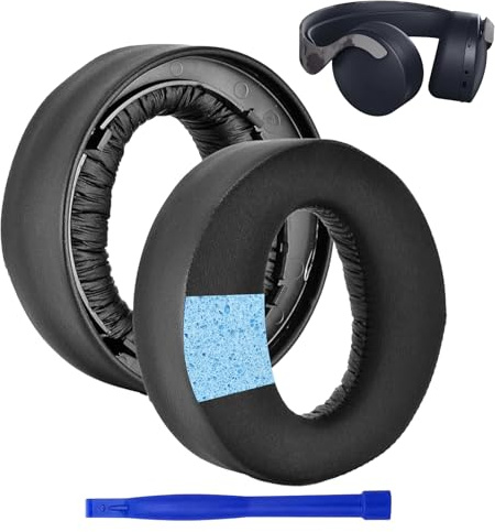 1 Paio Gel Rinfrescante Cuscinetti Auricolari di Ricambio per PS5 Pulse 3D, Padiglioni Cuffie in Tessuto Traspirante e Schiuma di Alta Qualità, Isolamento Acustico e Migliora il Comfort di Utilizzo
