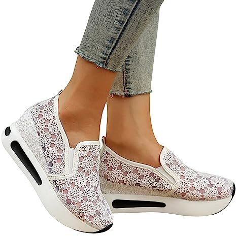 Chaussures d'été légères blanches pour femme, chaussures en tissu élégantes pour Dirndl, chaussures plates et légères et confortables, chaussures d'été, baskets, baskets blanches, chaussures de