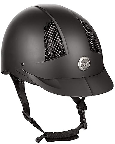 TuffRider Starter Horse Riding Helmet | Comfortable ABS SEI-Certified Protective Equestrian Head Gear - Black - M