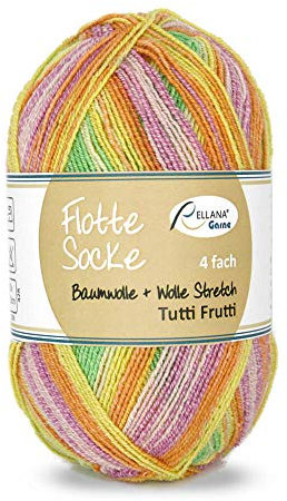 Rellana Flotte Socke, 100g - Baumwolle Wolle Stretch-4fädig; Fb.1411