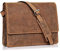 DONBOLSO Barcelona Messenger Bag I Borsa a tracolla in pelle per laptop I Cartella per notebook con spazio accessori I Borsa per uomo e donna in pelle I Vintage Brown