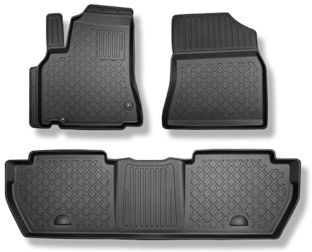 Mossa - TPE Fußmatten Auto kompatibel mit Citroen Berlingo Van (2008-08.2018) 5 oder 7 Sitze; ohne dritte Sitzreihe - schwarz Automatten Autoteppiche - G