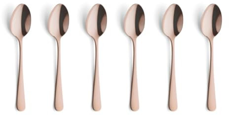 Amefa AUSTIN Espressolöffel 6-teilig | Edelstahl mit PVD Veredelung | Kupfer satiniert | 12 cm | Esspresso Löffel mini | Espressolöffel klein